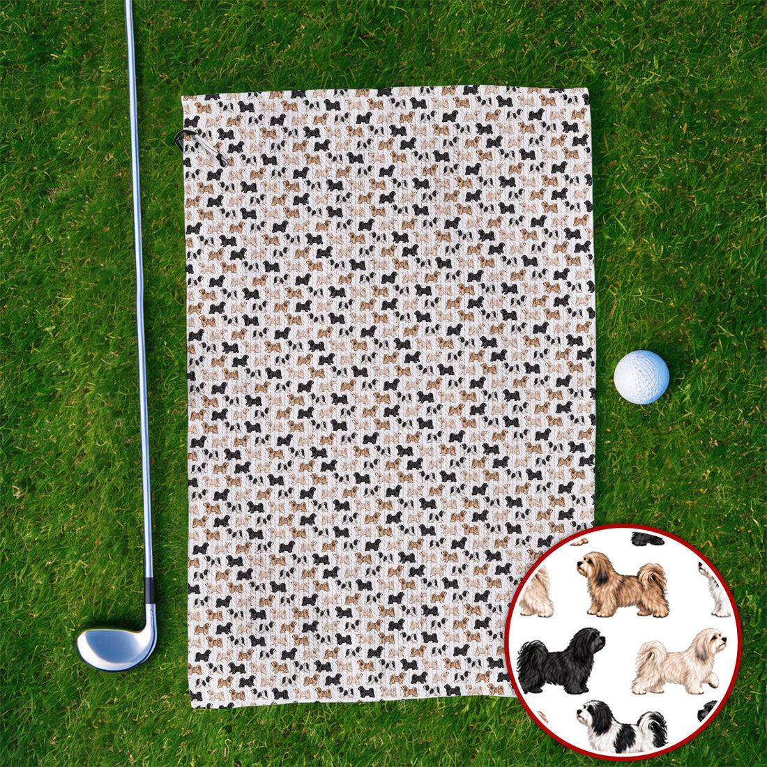 Funny Havanese Golf Towels, Havanese Dog Pattern Golf Towel, Golf Gift For Golfers
