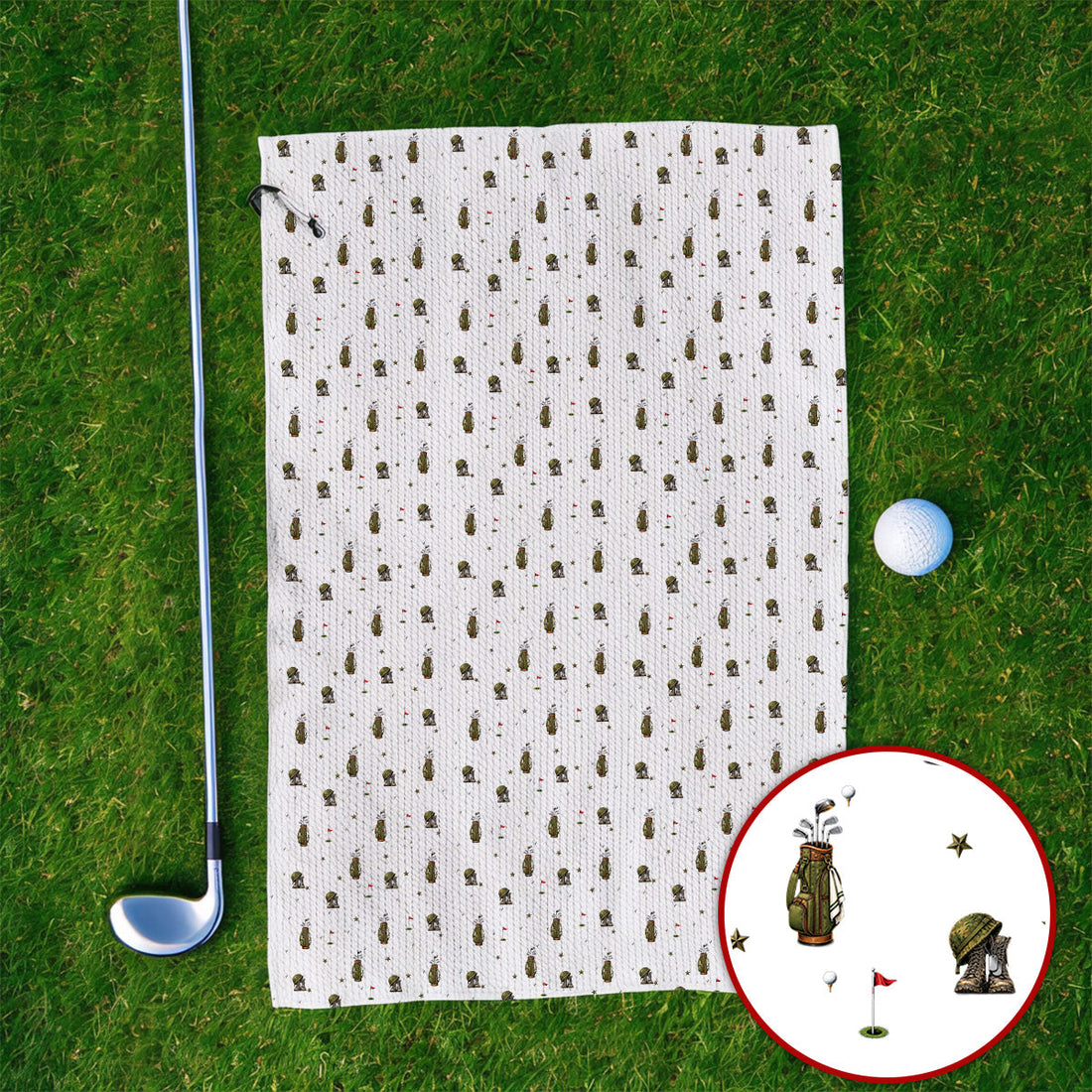 Veteran Golf Towels, Military Army Pattern Golf Towel, Patriotic Veteran Golf Gift For Golfers