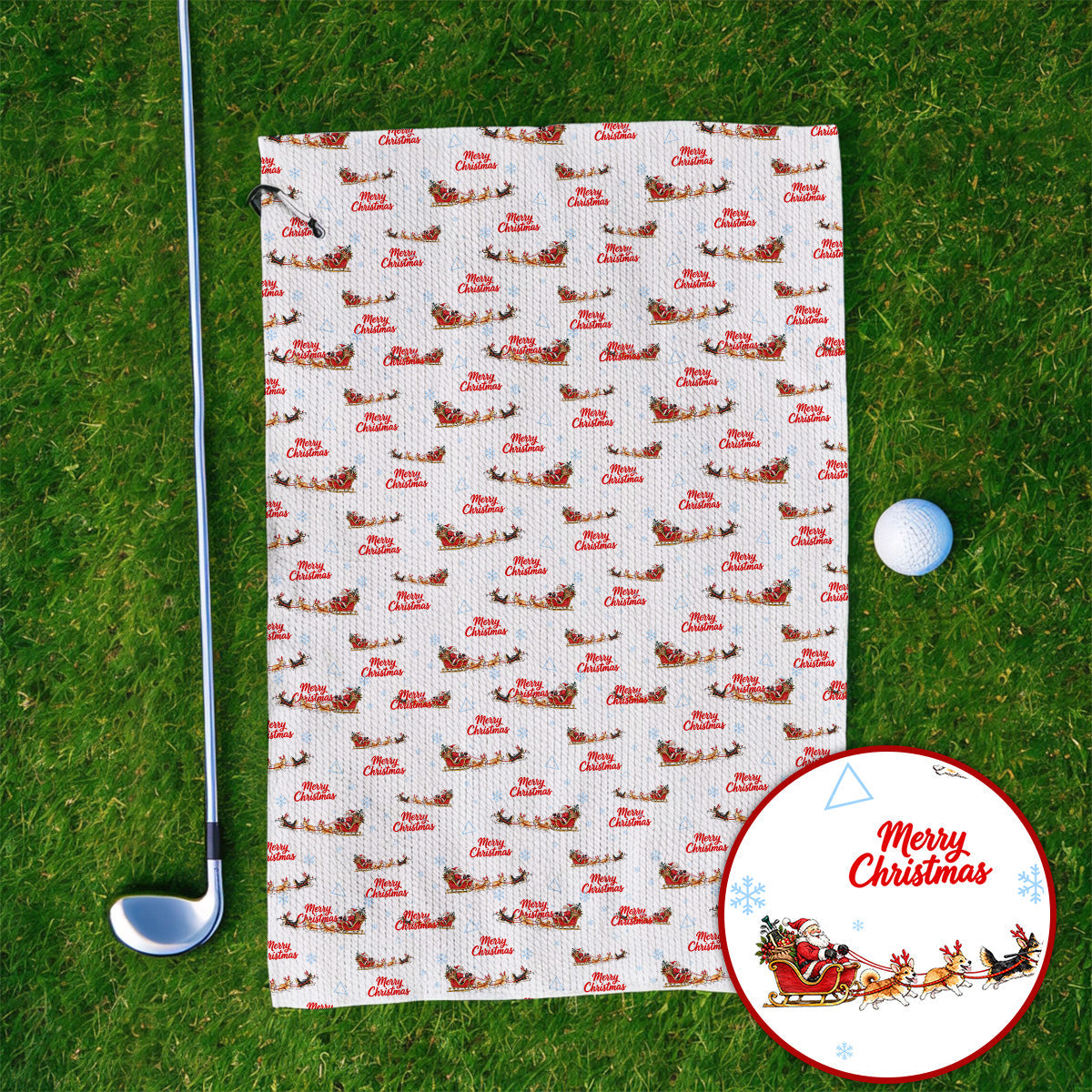 Corgi Christmas Pattern Golf Towels, Funny Corgi Golf Towel, Xmas Golf Gift For Golfers