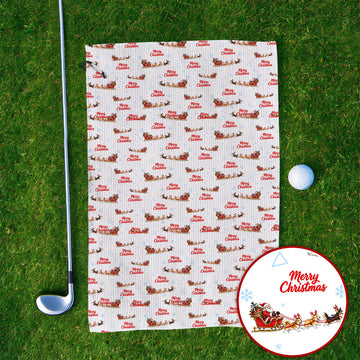 Corgi Christmas Pattern Golf Towels, Funny Corgi Golf Towel, Xmas Golf Gift For Golfers