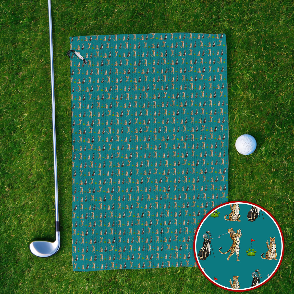 Leopard Pattern Golf Towels, Funny Pattern Golf Towel, Golf Gift For Golfers