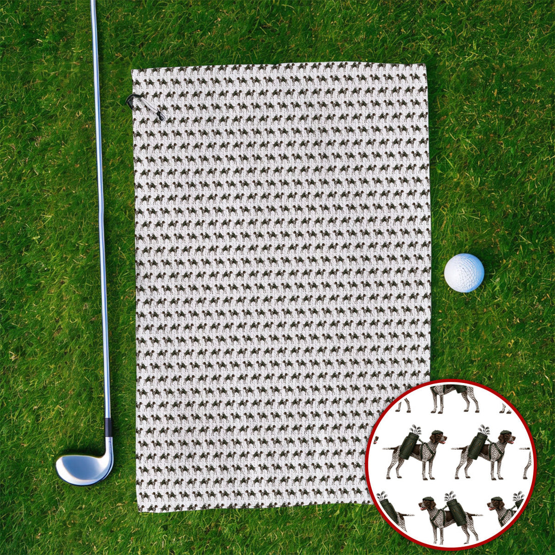 Crazy German Shorthaired Pointer Golf Towel, Pointer Pattern Golf Towels, Golf Gift For Golfer