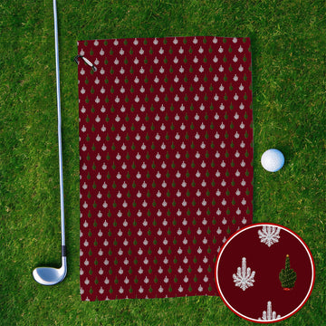 Christmas Tree Pattern Golf Towels, Xmas Golf Towel, Funny Golf Gift For Golfer