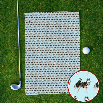 Husky Golf Towel, Husky Sibir Pattern Golf Towels For Golfer, Funny Golf Gift For Dog Lover