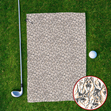 German Shepherd Golf Towels, Crazy German Pattern Golf Towel, Golf Gift For Golfers