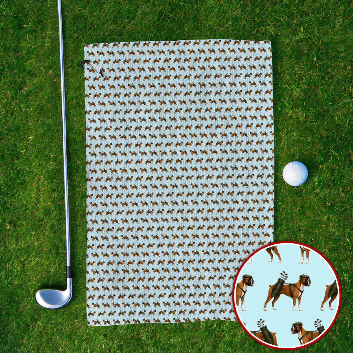 Boxer Dog Golf Towel, Boxer Pattern Golf Towels for Golfer, Golf Gift For Dog Owners