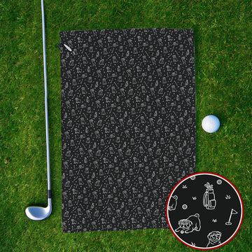 Crazy Pug Golf Towels, Pug Pattern Golf Towel For Dog Lovers, Golf Gift For Golfers