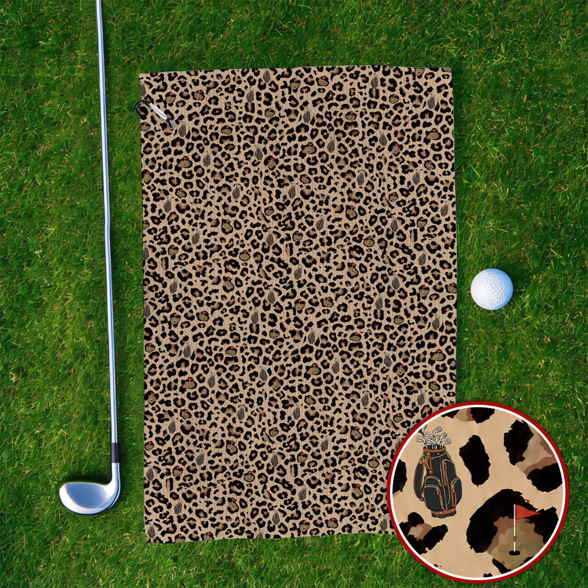 Crazy Leopard Golf Towels, Golf Gift For Towel, Leopard Pattern Golf Gift