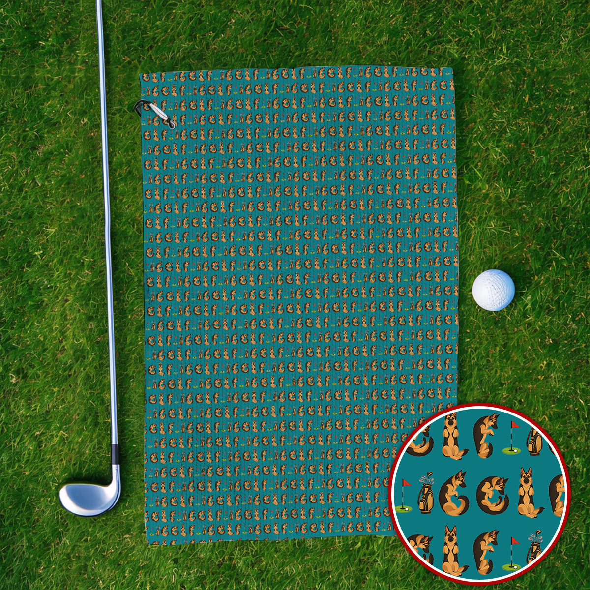 Crazy German Shepherd Pattern Golf Towels, German Dog Golf Towel, Golf Gift For Golfers