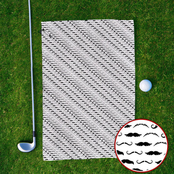 Funny Mustache Golf Towels, Movember Pattern Golf Towel, Golf Gift for Golfers