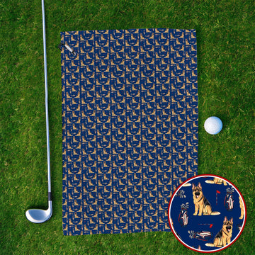 German Shepherd Golf Towels, Funny German Pattern Golf Towel, Golf Gift For Golfers