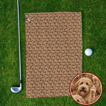 Goldendoodle Golf Towels, Funny Dog Pattern Golf Towel, Golf Gift For Golfers