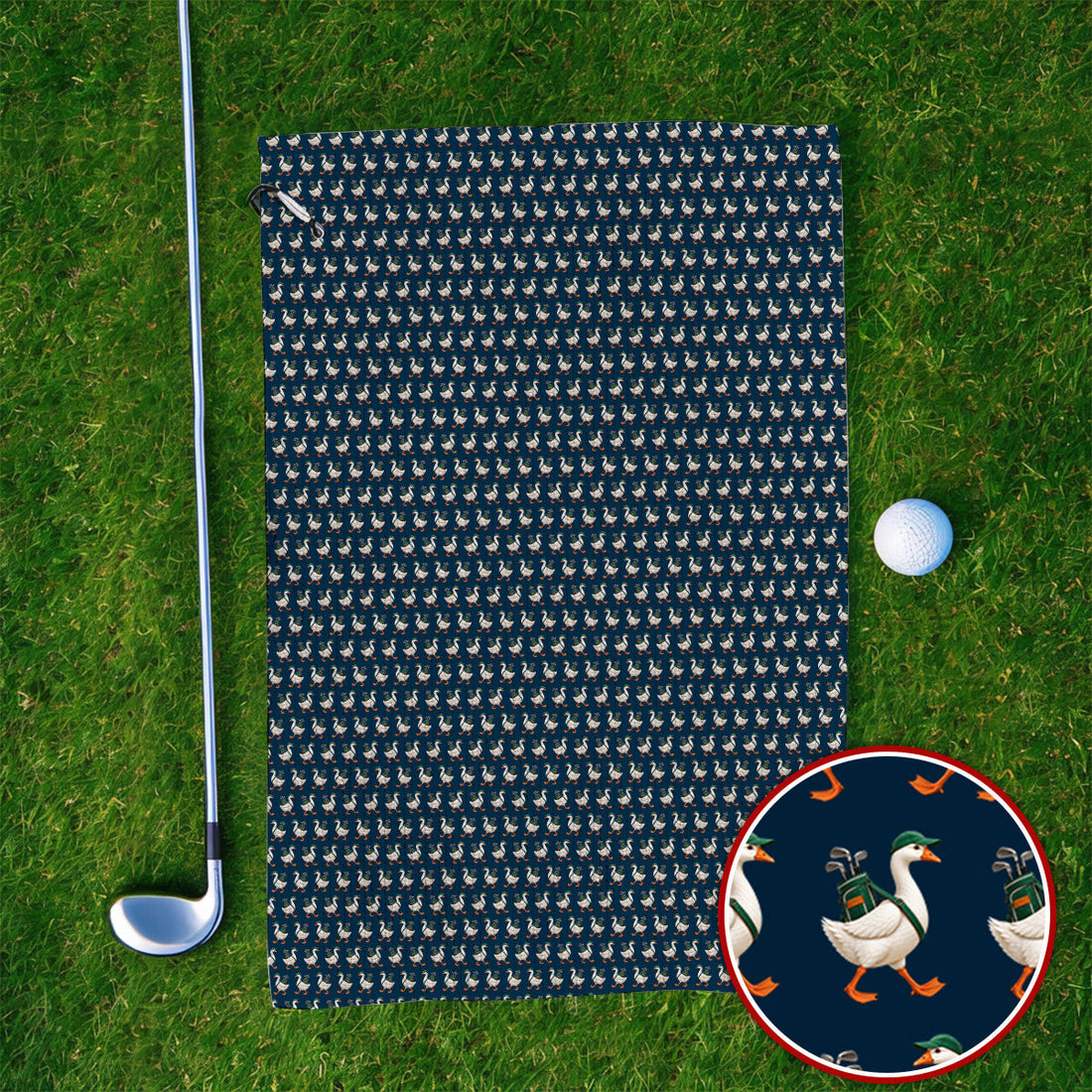 Walking Goose Golf Towels, Funny Goose Pattern Golf Towel, Golf Gift For Golfer