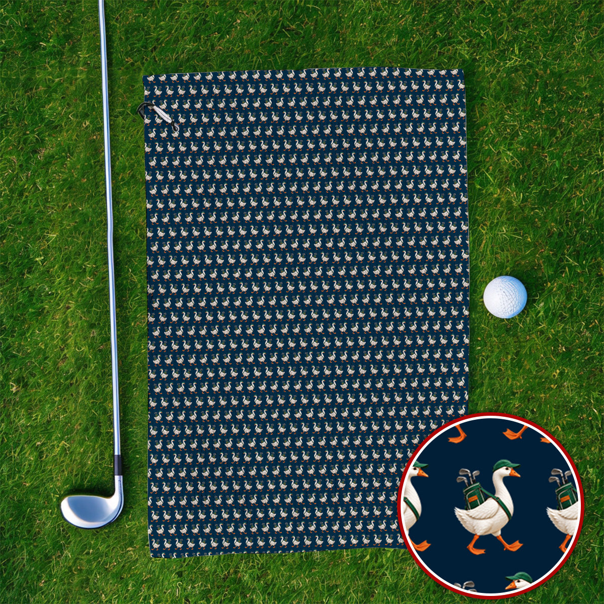 Walking Goose Golf Towels, Funny Goose Pattern Golf Towel, Golf Gift For Golfer