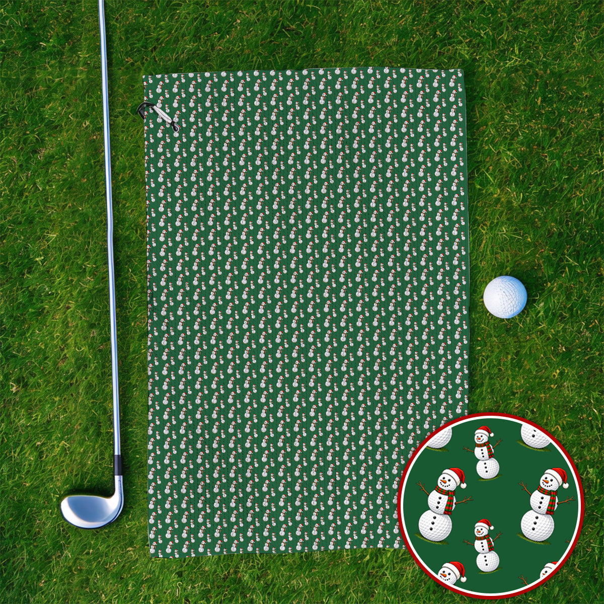 Snowman Christmas Golf Towels, Funny Xmas Golf Towel, Golf Gift for Golfer