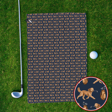 Goldendoodle Golf Towels, Doodle Dog Pattern Golf Towel, Funny Golf Gift For Dog Lovers