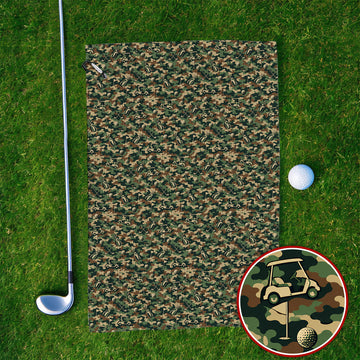 Veteran Golf Towels, Camo Pattern Golf Towel, Crazy Golf Gift For Golfers