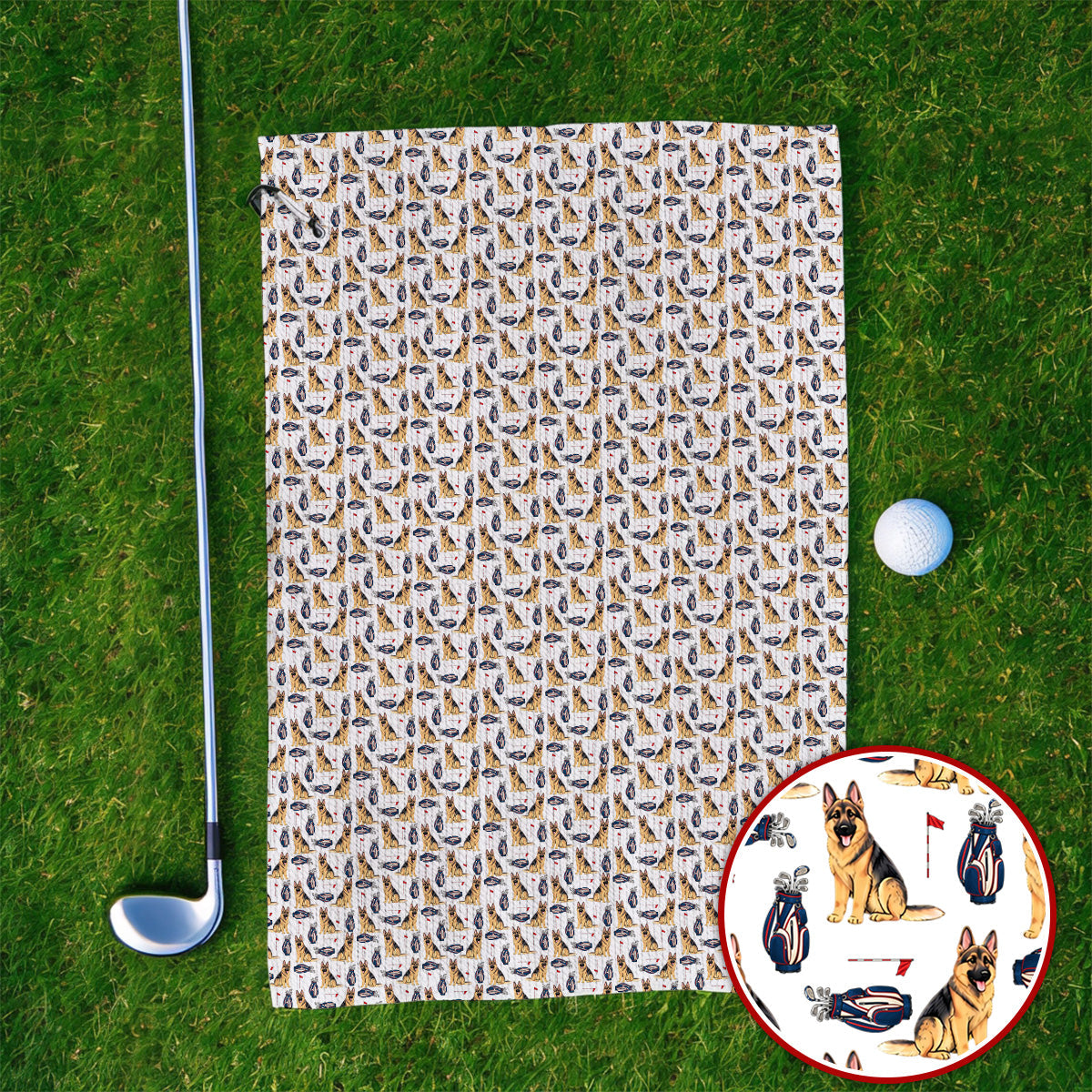 German Shepherd Golf Towels, Funny German Pattern Golf Towel, Golf Gift For Golfers