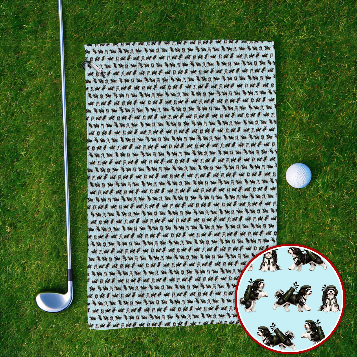 Havanese Pattern Golf Towels, Funny Havanese Golf Towel, Golf Gift for Golfers