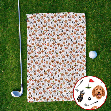 Goldendoodle Golf Towels, Crazy Doodle Dog Pattern Golf Towel, Golf Gift For Golfers