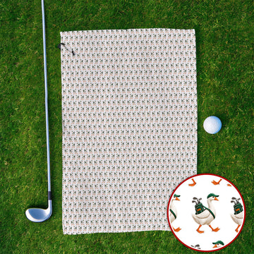 Walking Goose Golf Towels, Funny Goose Pattern Golf Towel, Golf Gift For Golfer