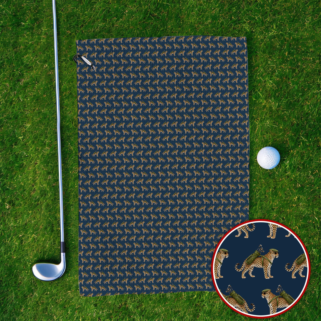 Leopard Golf Towels, Leopard Golf Pattern Towel, Funny Golf Gift For Golfers