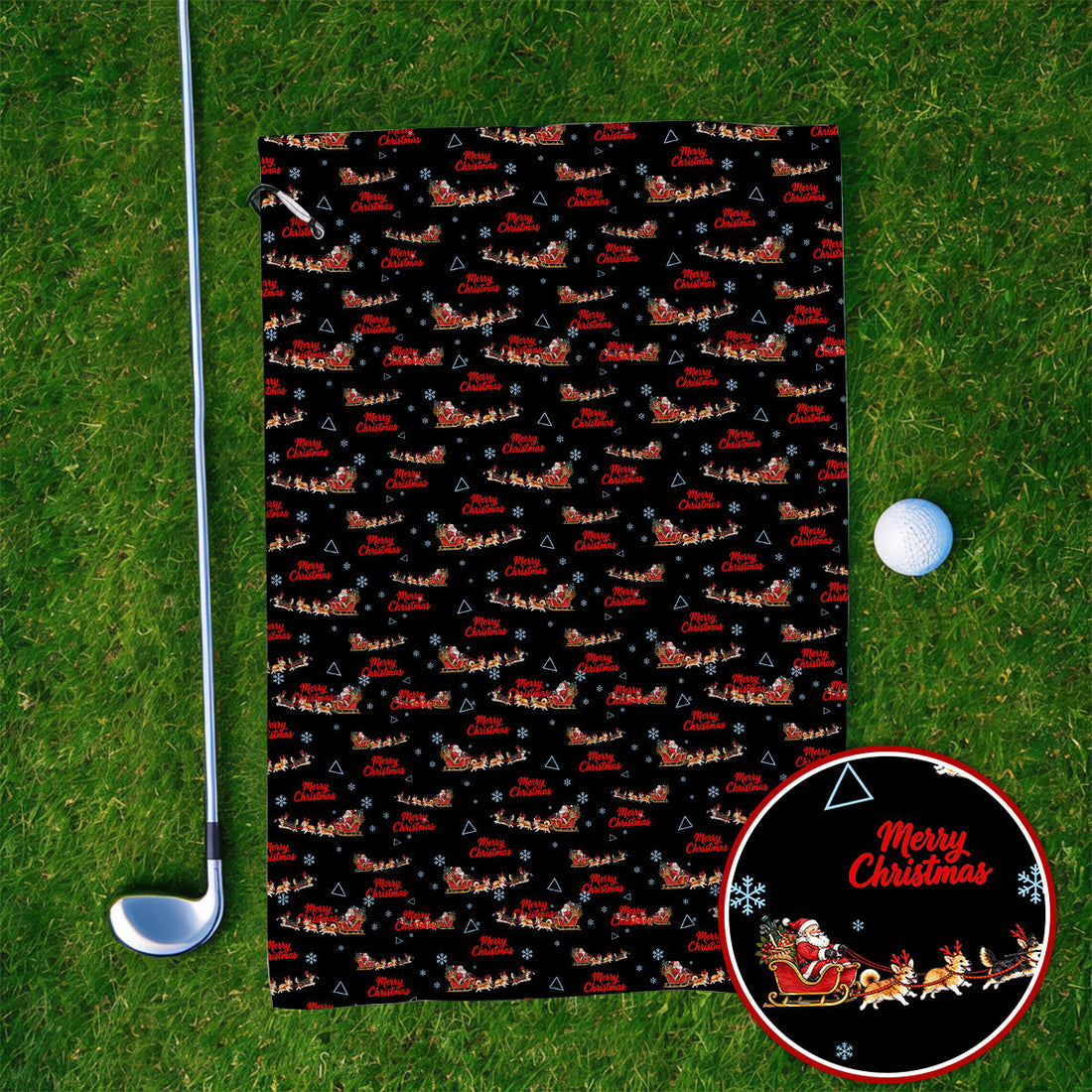Corgi Christmas Pattern Golf Towels, Funny Corgi Golf Towel, Xmas Golf Gift For Golfers