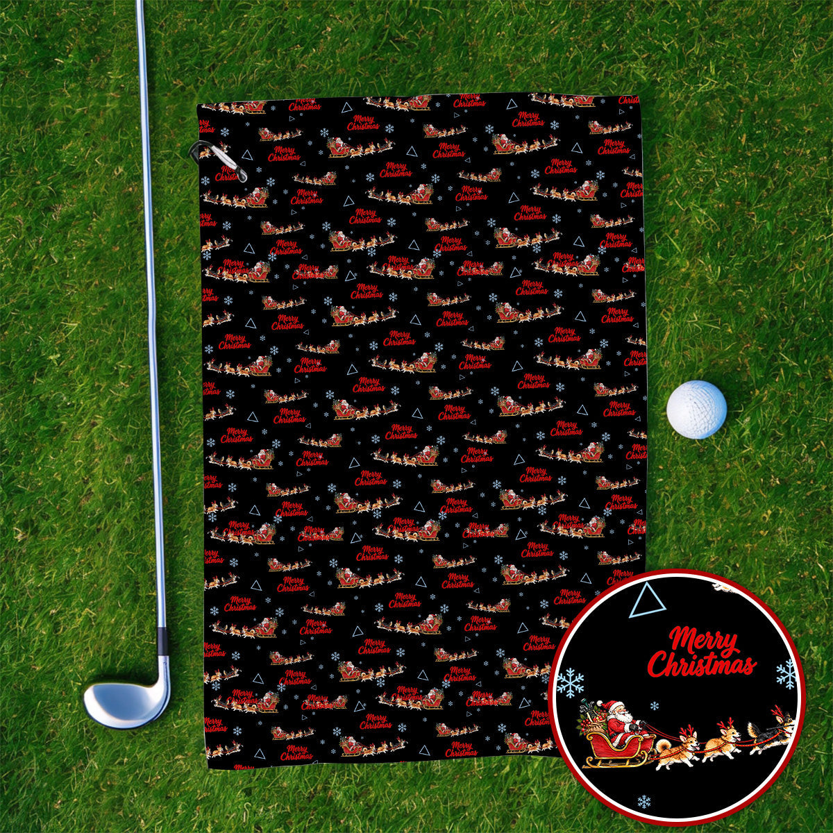 Corgi Christmas Pattern Golf Towels, Funny Corgi Golf Towel, Xmas Golf Gift For Golfers