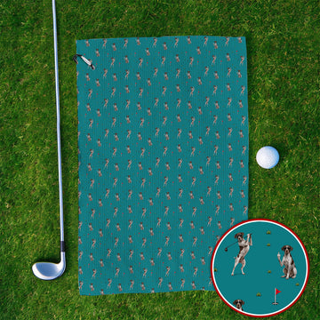 Crazy Pointer Pattern Golf Towel, German Shorthaired Pointer Golf Towels, Golf Gift For Golfer