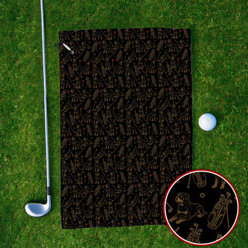 Crazy Rottweiler Golf Towel, Rottweiler Dog Pattern Golf Towels, Golf Gift For Golfer