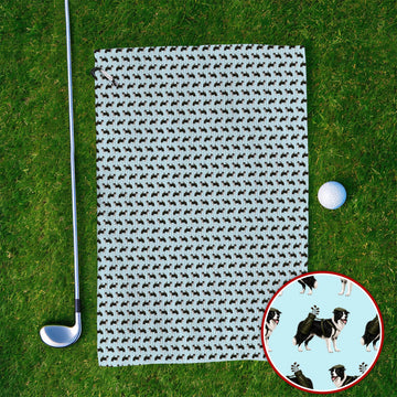 Funny Border Collie Golf Towel, Border Collie Pattern Golf Towels for Golfer, Dog Lovers Golf Gift