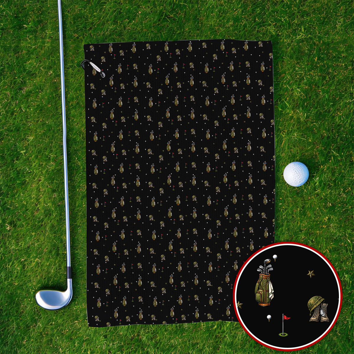 Veteran Golf Towels, Military Army Pattern Golf Towel, Patriotic Veteran Golf Gift For Golfers