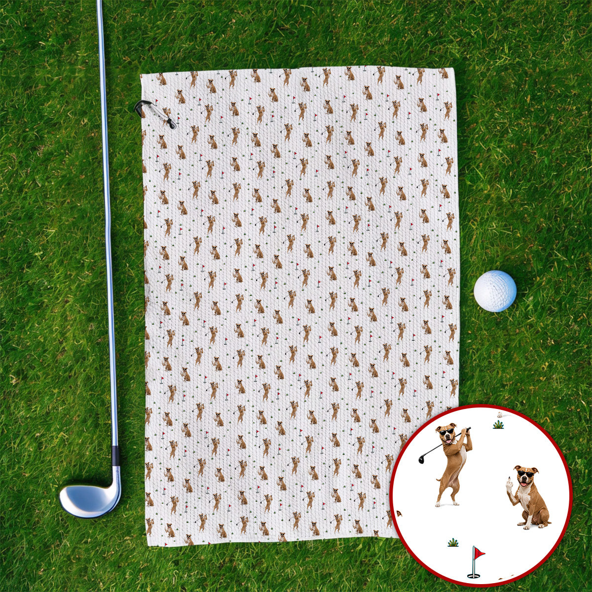 Pit Bull Golf Towel, Funny Pit Bull Pattern Golf Towels for Dog Lovers, Golf Gift for Golfer