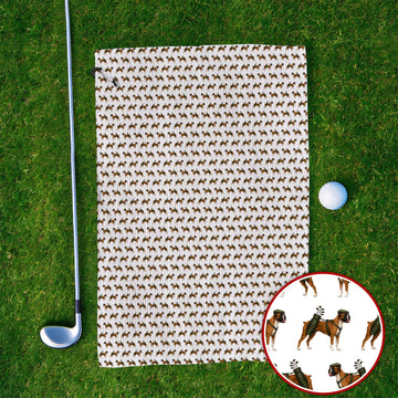 Boxer Dog Golf Towel, Boxer Pattern Golf Towels for Golfer, Golf Gift For Dog Owners