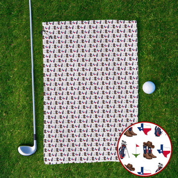 Texas Cowboy Golf Towels, Western Texas Golf Pattern Towel, Crazy Golf Gift For Golfer
