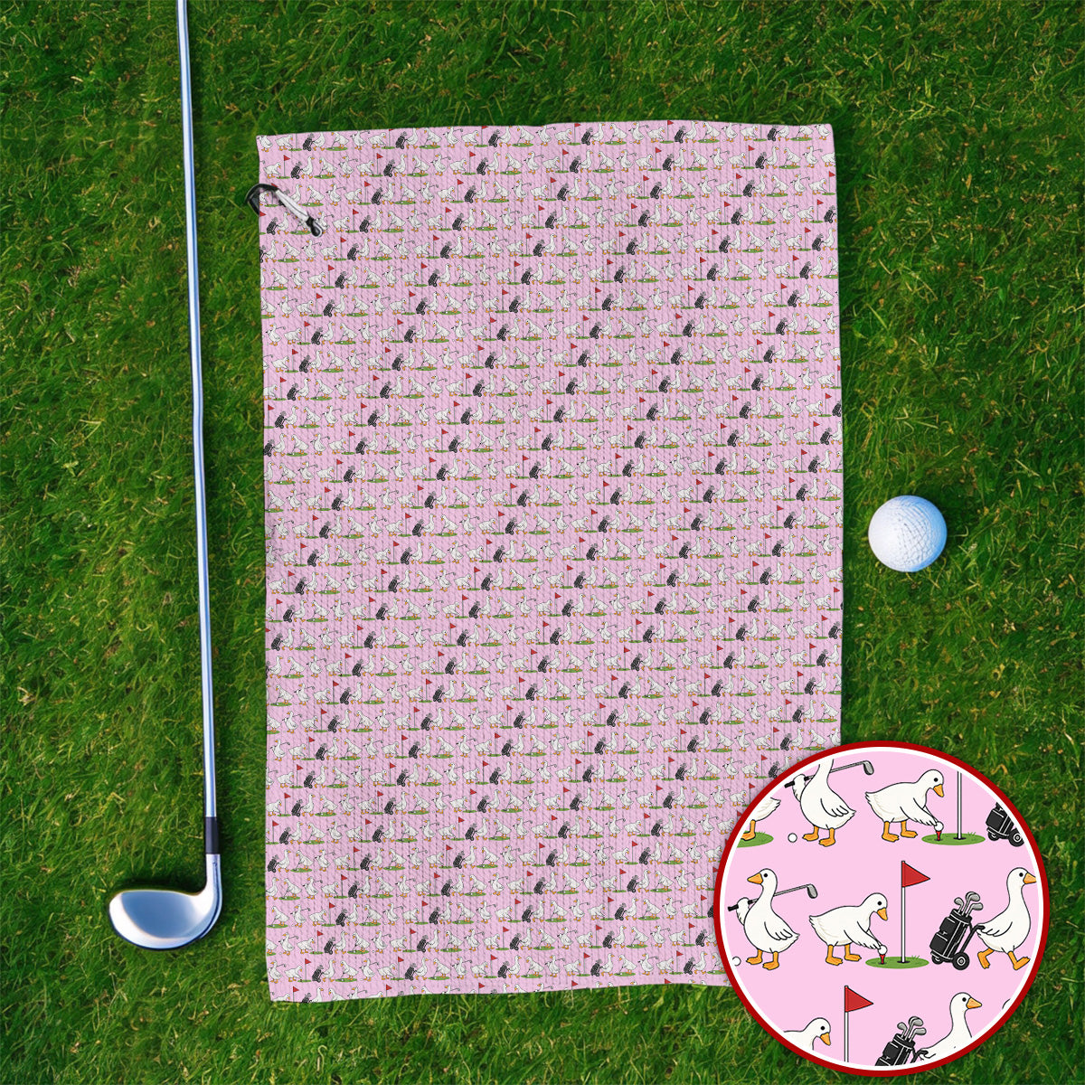 Cute Goose Golf Pattern Towels, Goose Golf Towel, Crazy Golf Gift for Golfers