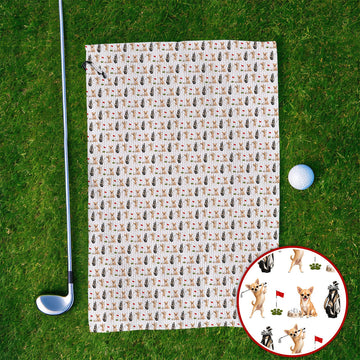 Chihuahua Golf Towel, Cute Chihuahua Golf Pattern Towels for Dog Lovers, Funny Golf Gift For Golfer
