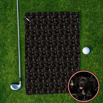 Pit Bull Middle Finger Golf Towels, Funny Pit Bull Pattern Golf Towel for Dog Lovers, Golf Gift For Golfer