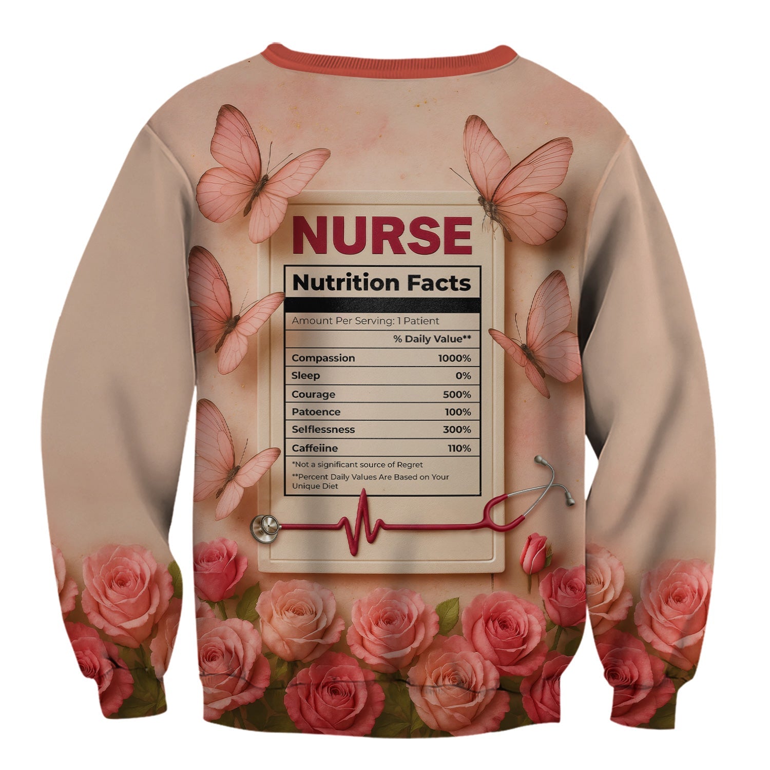 Nurse Nutrition Facts Shirt - Custom Graphic Tee for RN, LPN, Nurse Practitioners - Nursing Gifts For Her