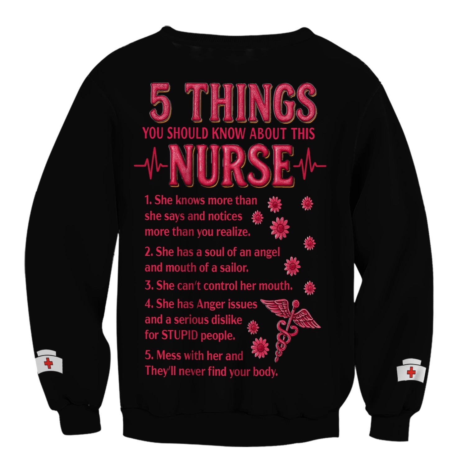 Custom Nurse Shirt 5 Things You Should Know - CNA RN LPN Medical Graphic Tee - Healthcare Worker & Medical Staff Gift