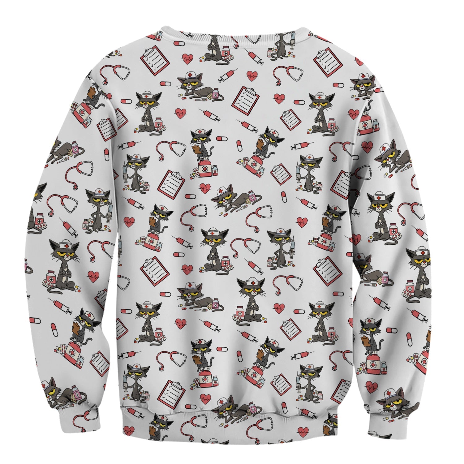 Personalized Funny Nurse Cat Shirt - Cute Black Cat with Stethoscope & Pills - Gift for RN CNA LPN