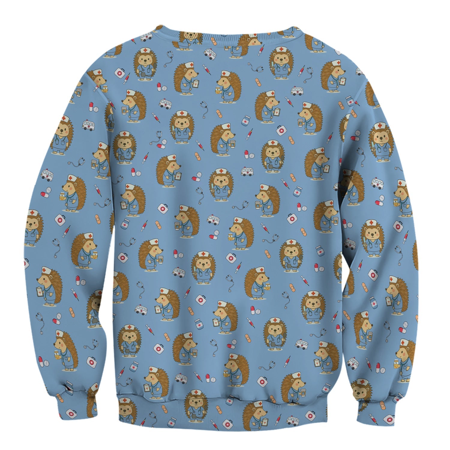 Funny Nurse Hedgehog T-Shirt - Cute Medical Icon Design - Gift for RN LPN CNA & Healthcare Workers