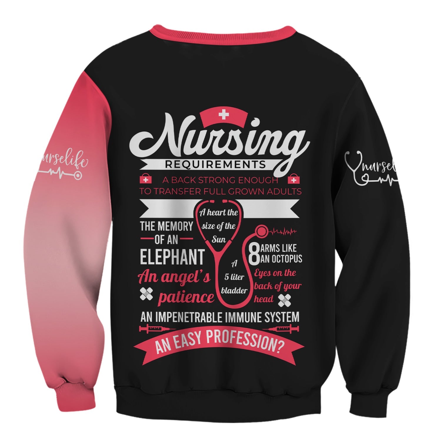 Personalized Nurse Life Shirt - Cute Syringe Bow Design Pink Black - Nursing Requirements Funny Quote Gift