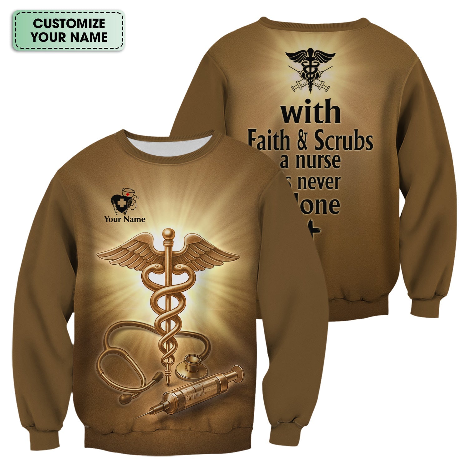 Custom Faith Nurse Shirt with Medical Cross - Inspirational Christian Nurse Graphic Tee - Gift for RN, CNA, LPN, Healthcare Worker