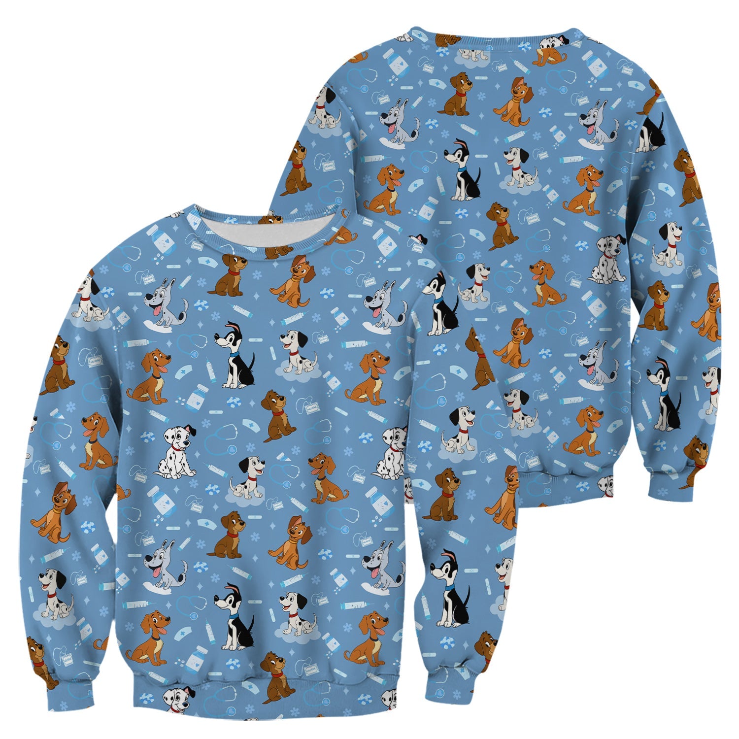 Cute Cartoon Dog Medical Shirt - Puppy Pattern Top for Veterinarians, Vet Techs, Animal Lovers - Fun Pet Care Gift for Dog Mom and Dad