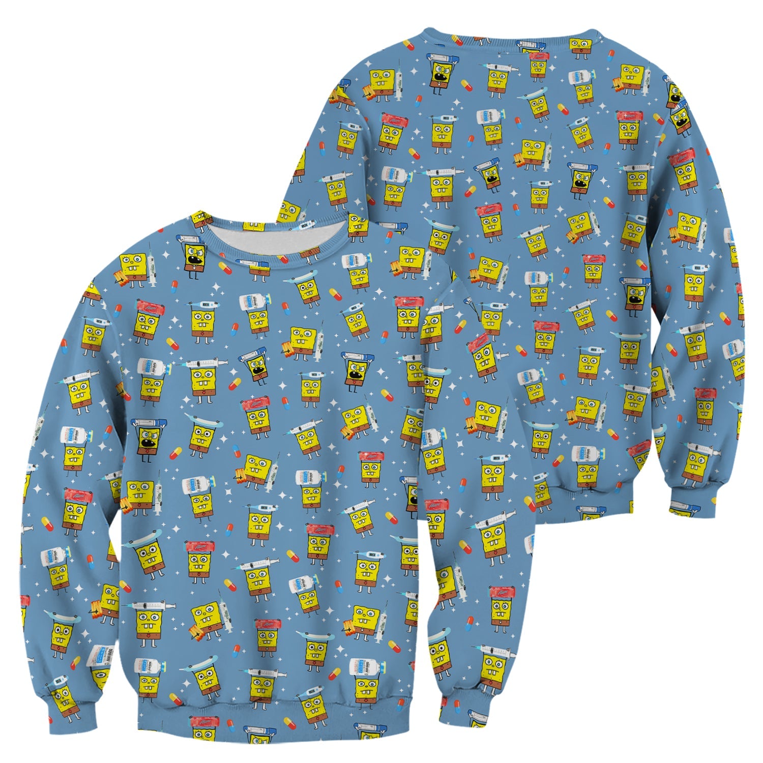 Funny Cartoon Character Shirt - All Over Print Graphic Tee for Women - Gift for RN LPN Healthcare Workers