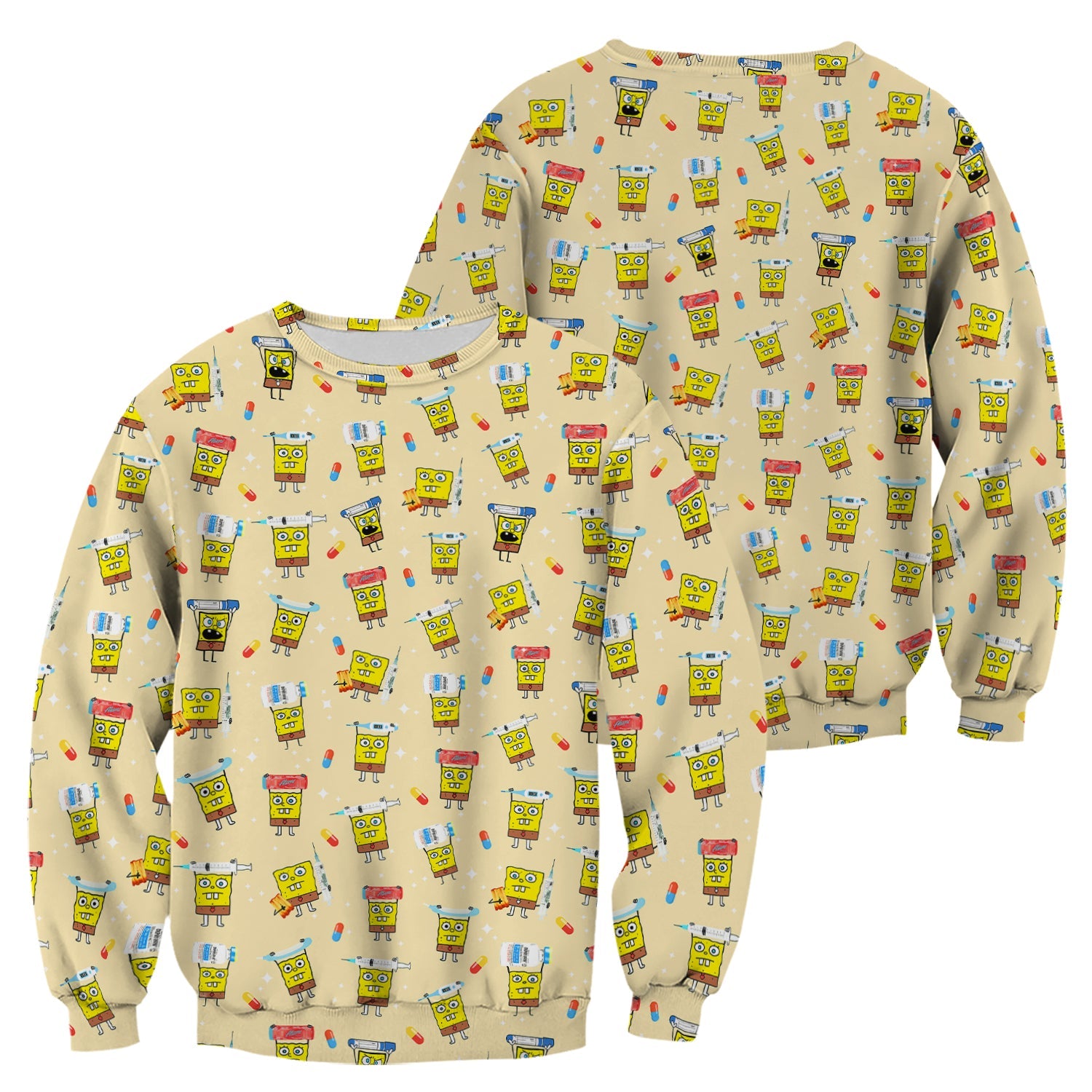 Funny Cartoon Character Shirt - All Over Print Graphic Tee for Women - Gift for RN LPN Healthcare Workers