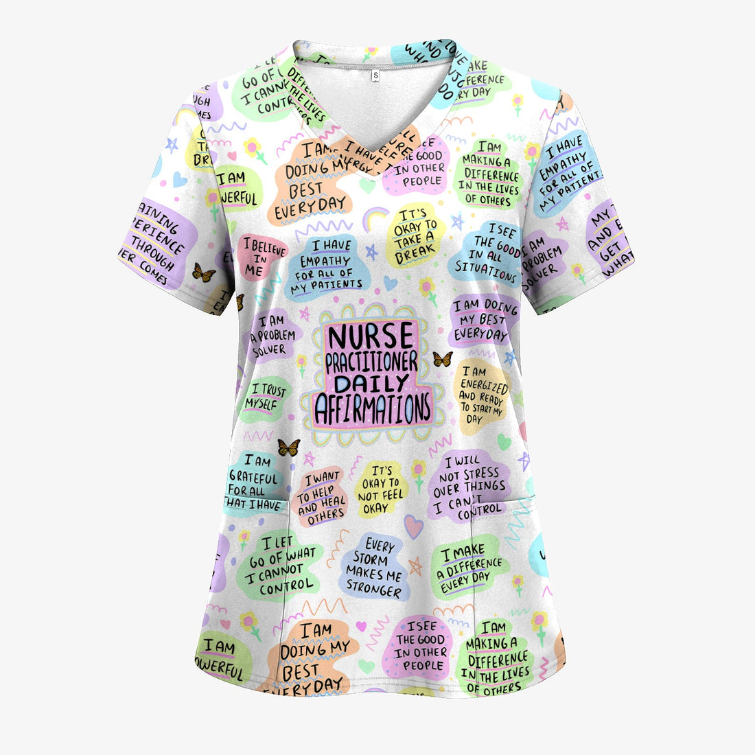 Personalized Nurse Practitioner Shirt - Daily Affirmations Pastel Design - Motivational Gift for RN LPN CNA Women