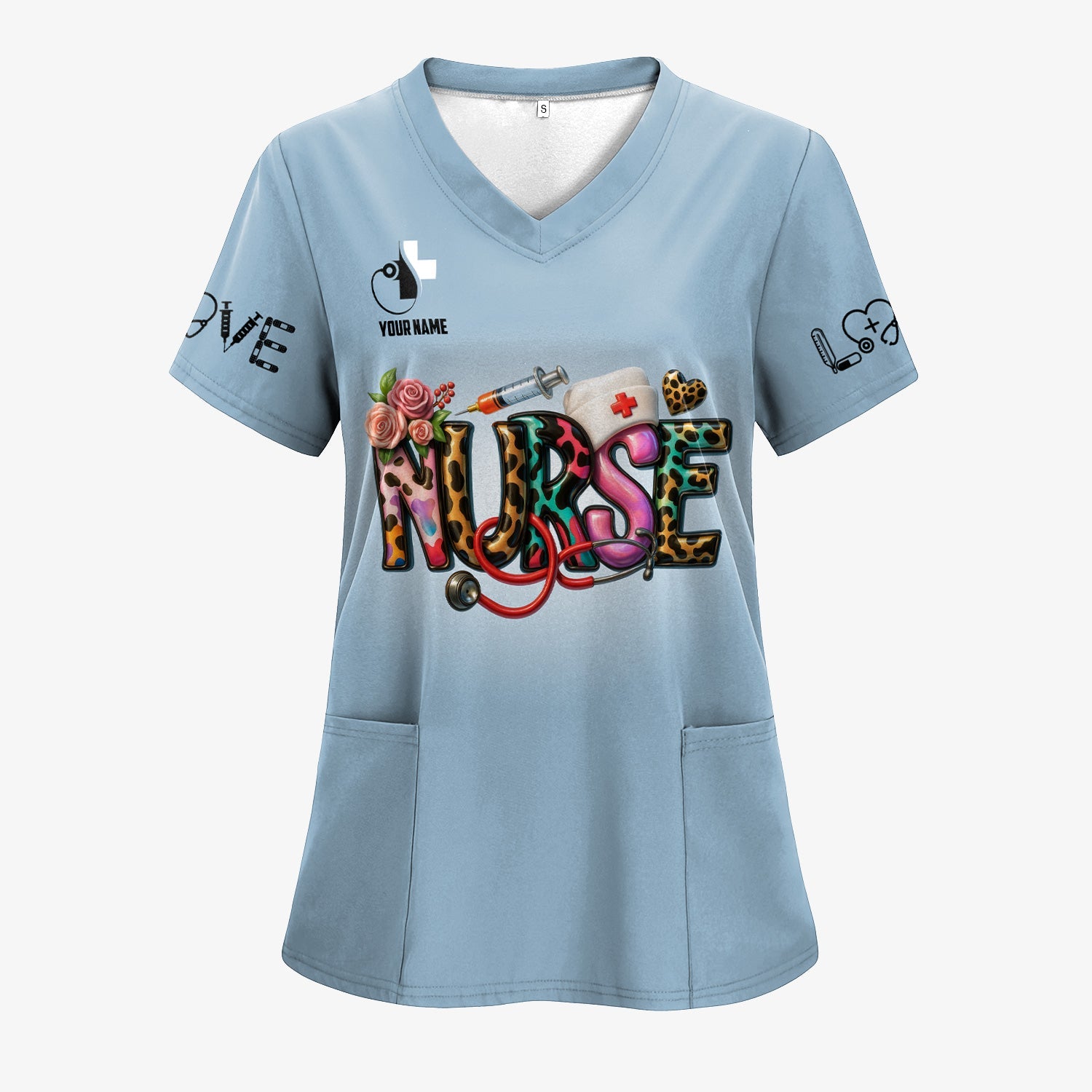 Personalized Funny Nurse Shirt for Women RN LPN CNA - Colorful Front and Back Design - Nursing Requirements Quote - Appreciation Gift for Healthcare Workers