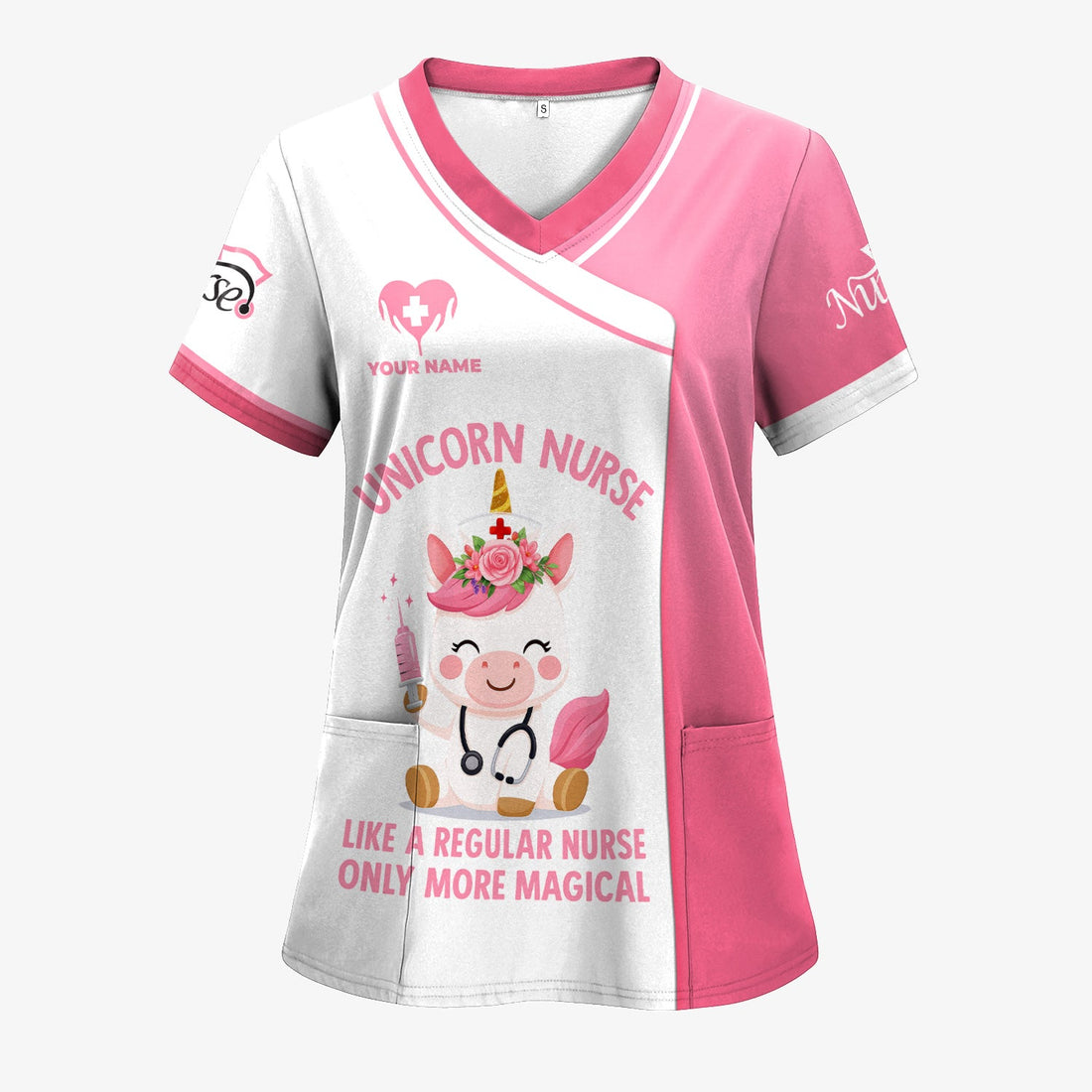 Personalized Unicorn Nurse Shirt - More Magical Funny Nurse Quote - Custom Name Gift for RN CNA LPN